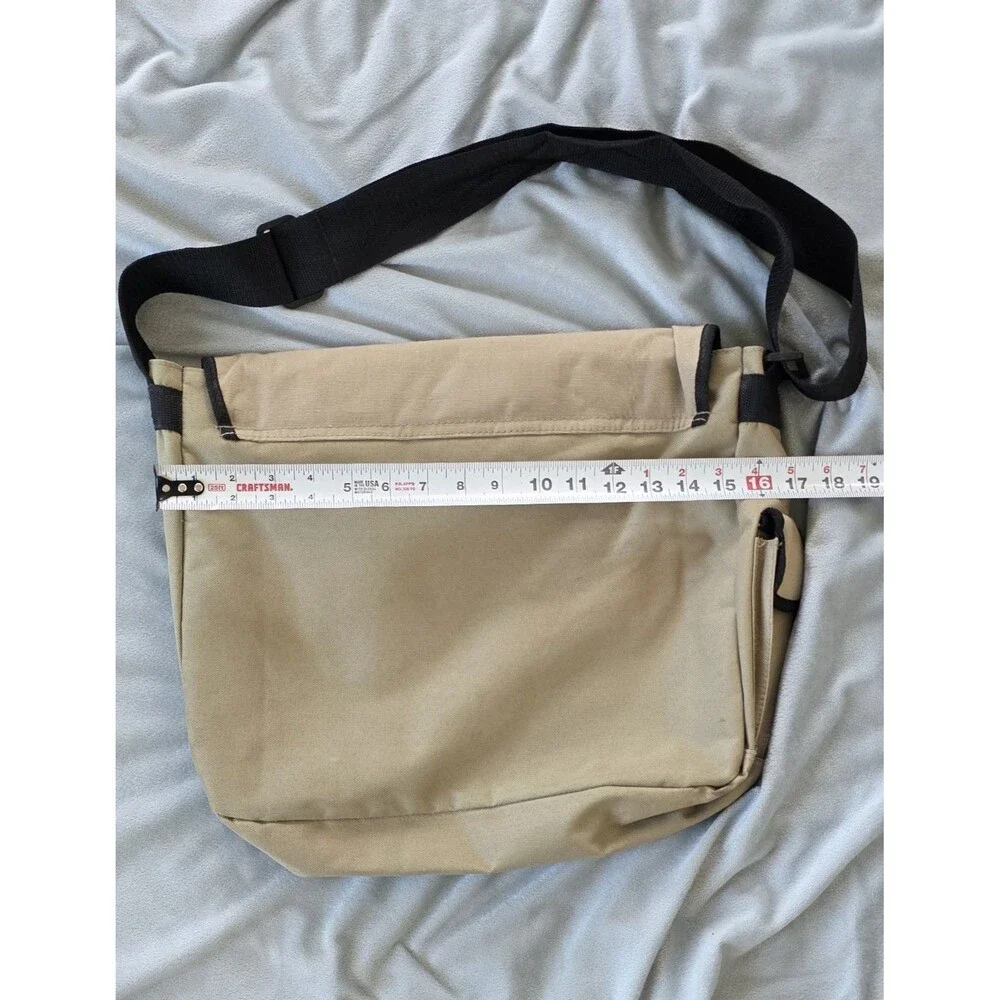 Funky Chunk Messenger Bag Beige Black Crossbody Organizer Travel Laptop Shoulder